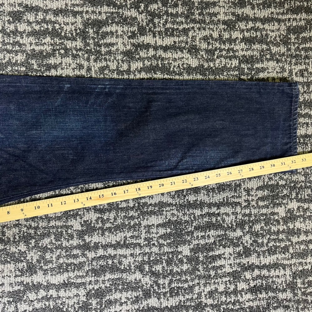 Lucky Brand 121 Heritage Slim Jeans Mens 32x32 Dark Indigo Denim Button Fly - Picture 6 of 14